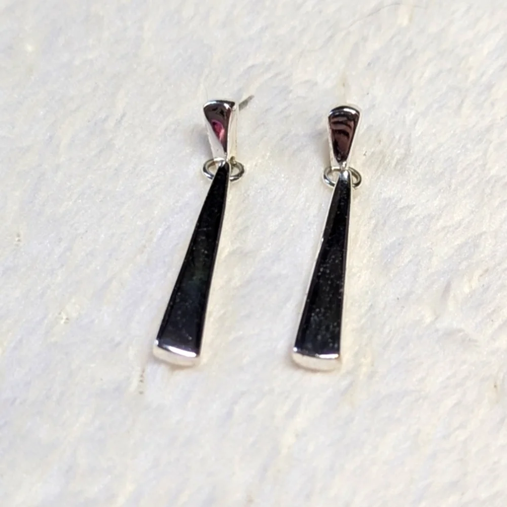 Vintage Napier Silvertone Drop Pierced Earrings